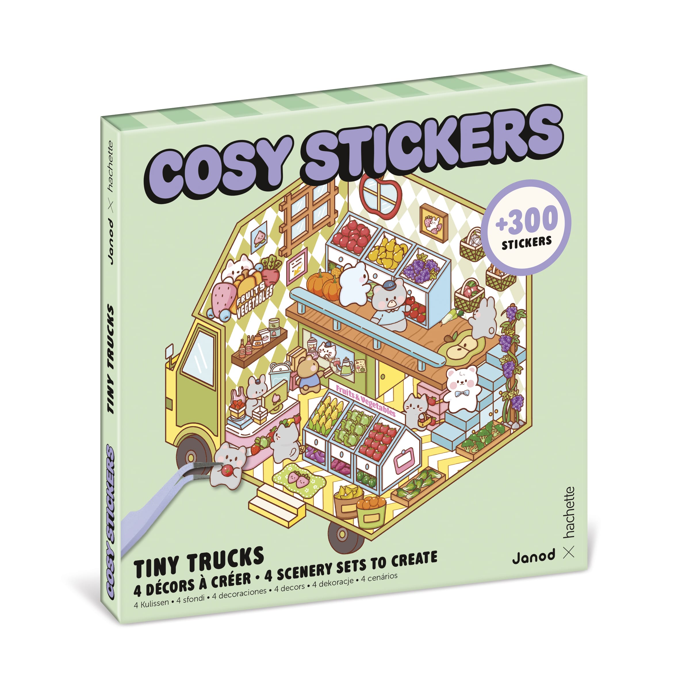 Janod Cosy Stickers Tiny Trucks